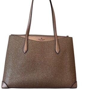 Kate Spade Shimmering Pink Glitter Tote + Wallet‎